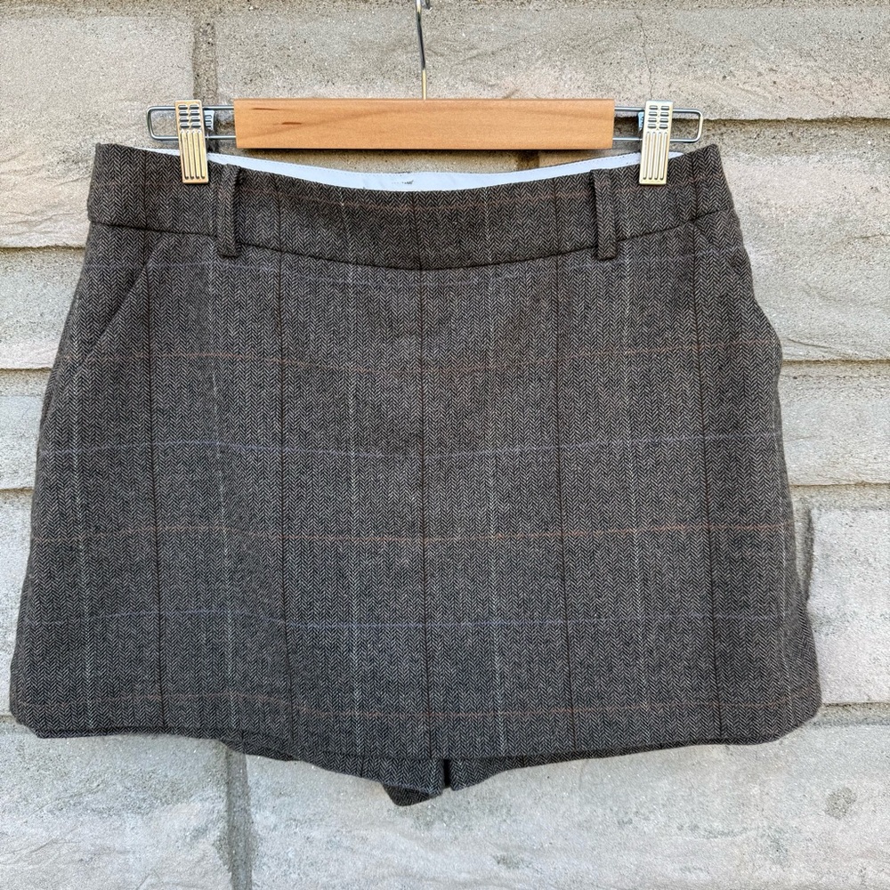Favorite Daughter The Spencer Skort In Mocha Plaid 10 $228